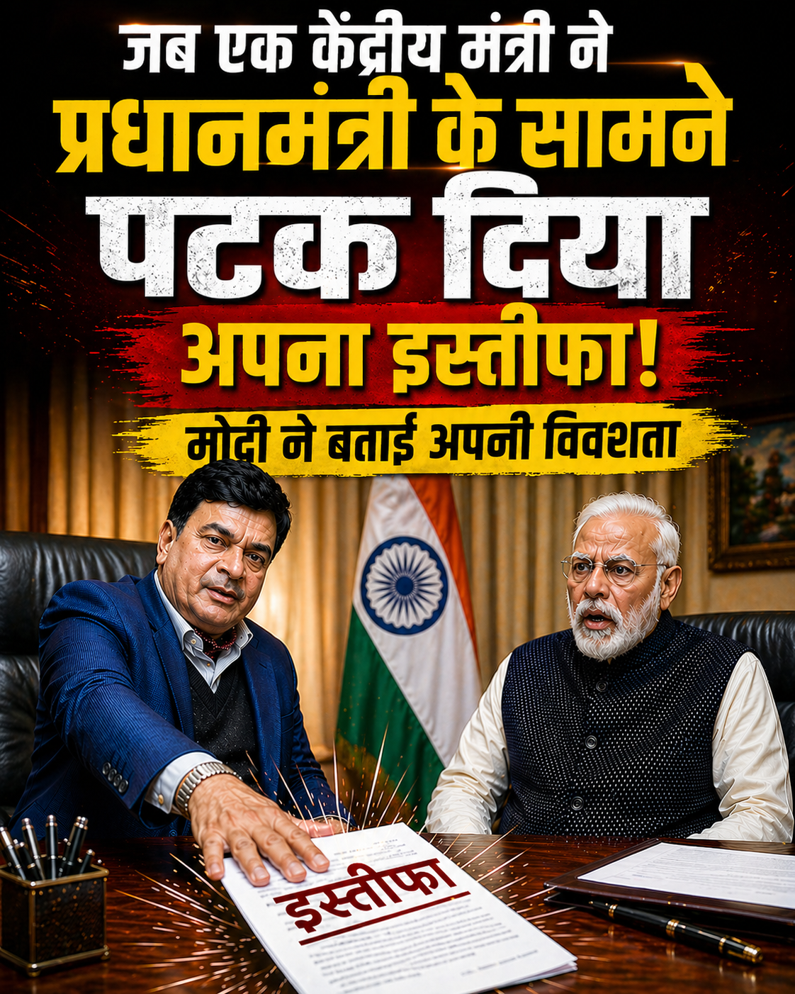 जब एक केंद्रीय मंत्री ने प्रधानमंत्री मोदी के सामने अपना इस्तीफा पटका फिर मोदी ने बताई अपनी विवश�